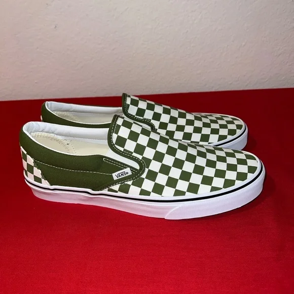 VANS Classic Slip-On Color Theory Checkerboard - 11 - Scarab Green / White - NWB - Picture 3 of 9